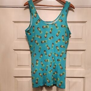 Pineapple Green Yellow Tank Top XXL Stretchy
